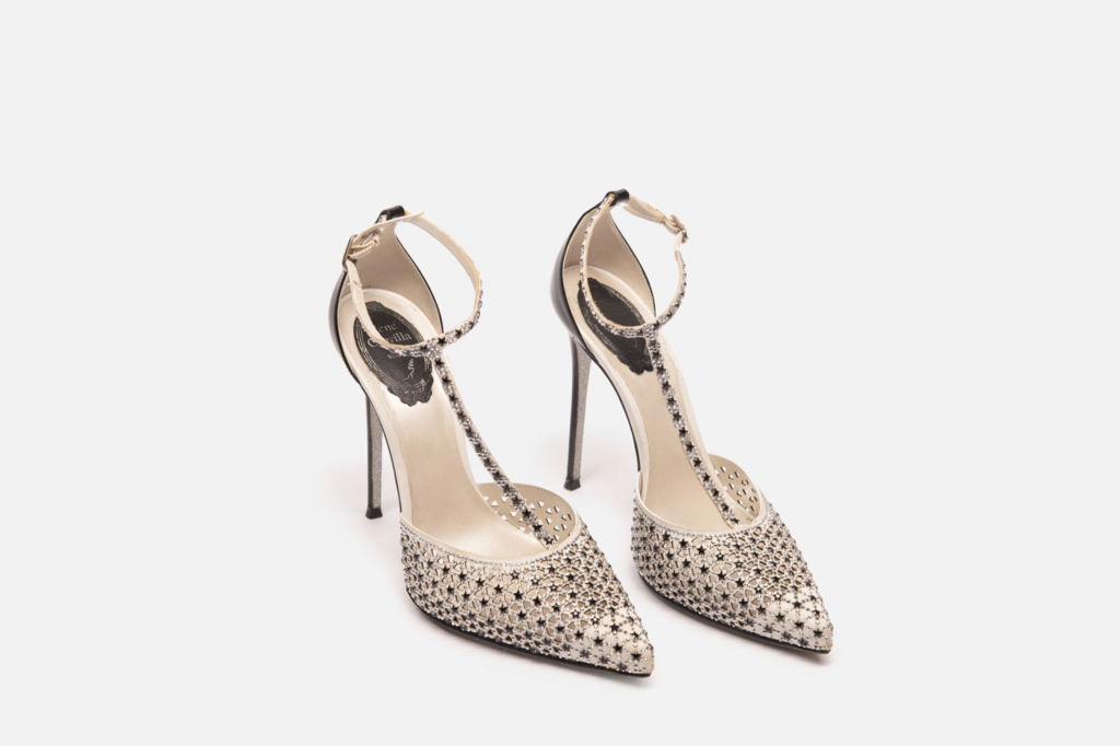 Rene Caovilla Renee Caovilla Silver & Black Rhinestone Pumps