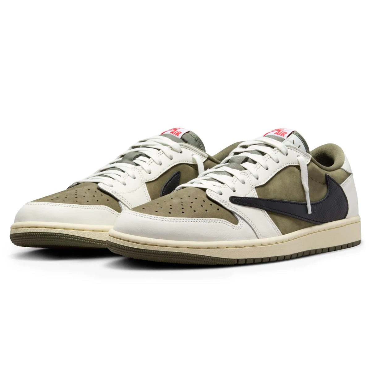 Travis Scott x Air Jordan 1 Low OG Medium Olive Sneakers - Green