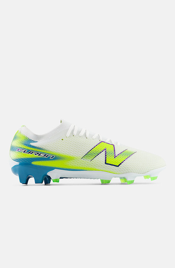 New Balance Men's Furon Team FG V9 Boots - White/Alkaline Green