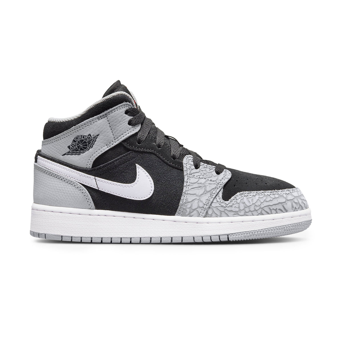 Air Jordan 1 Mid SE Elephant Print (GS) Sneakers - Grey