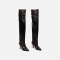 Saint Laurent Black Leather Tall Boot