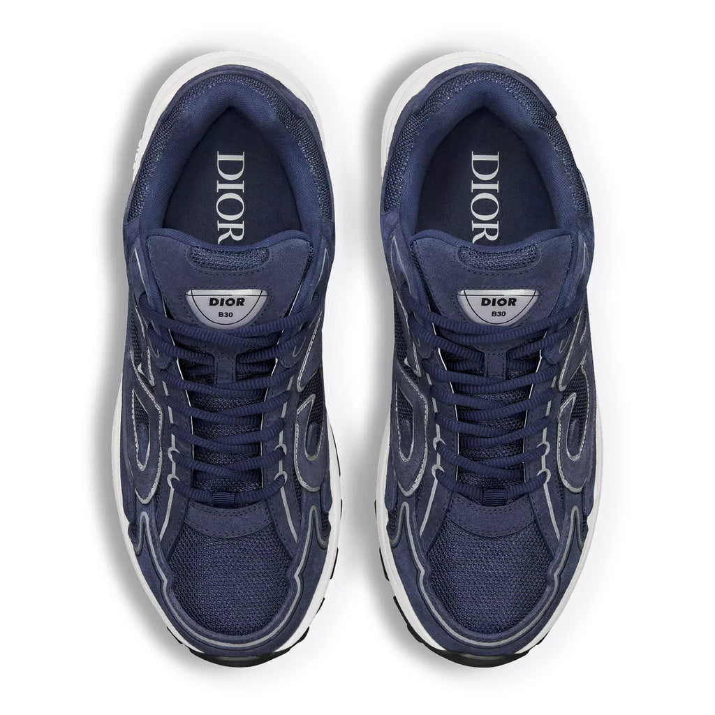 Dior B30 Countdown Mesh Navy Blue Suede Trainer