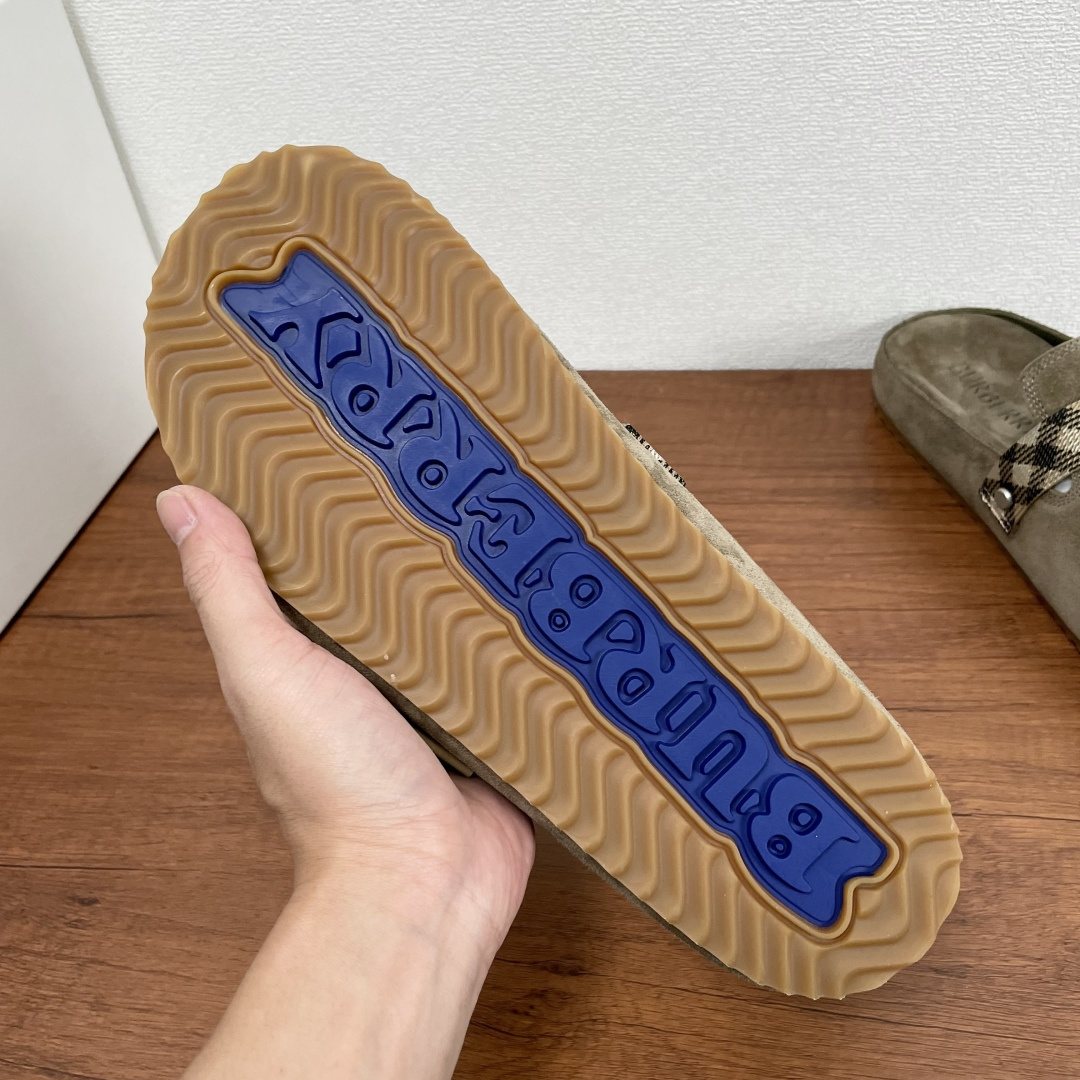 Burberry Check-Strap Slide Sandals — side