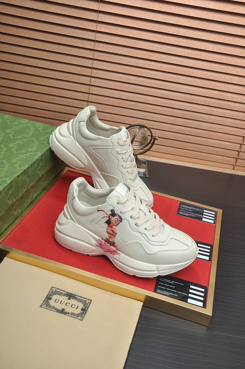 Gucci White Chunky Sneakers — side