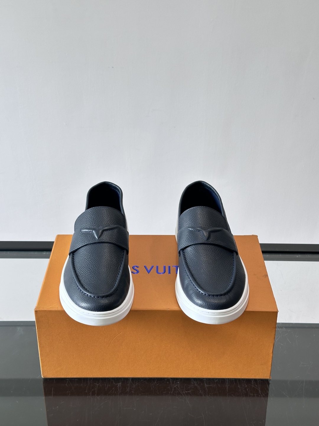 Louis Vuitton Black Platform Loafers — front
