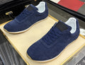 Men's Navy Blue Low-Top Lace-Up Sneakers — hero