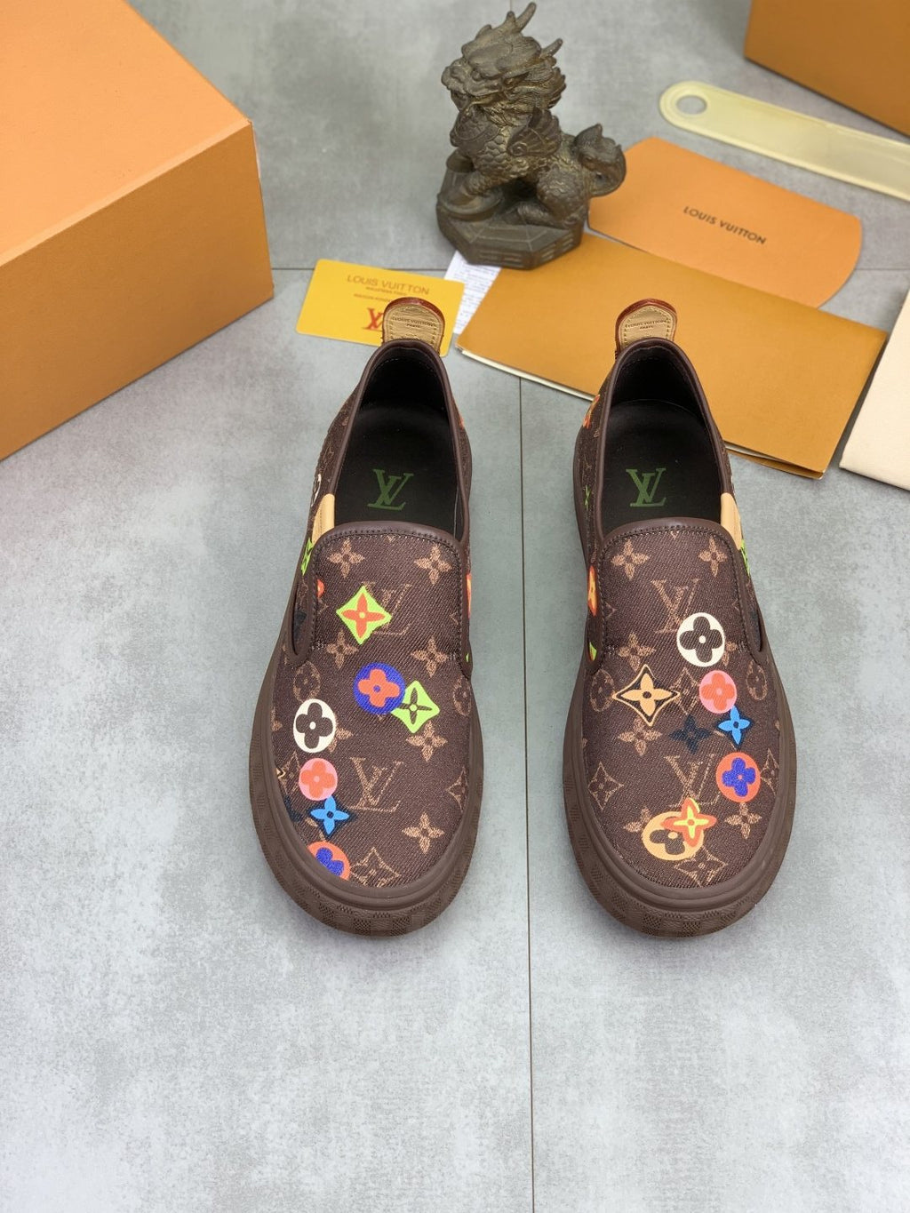 Louis Vuitton Floral Print Slip-On Shoes — hero