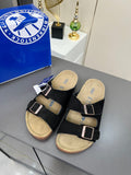 Birkenstock Black Two-Strap Slide Sandals — hero