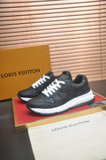 Louis Vuitton Black Embossed Low-Top Sneakers — front
