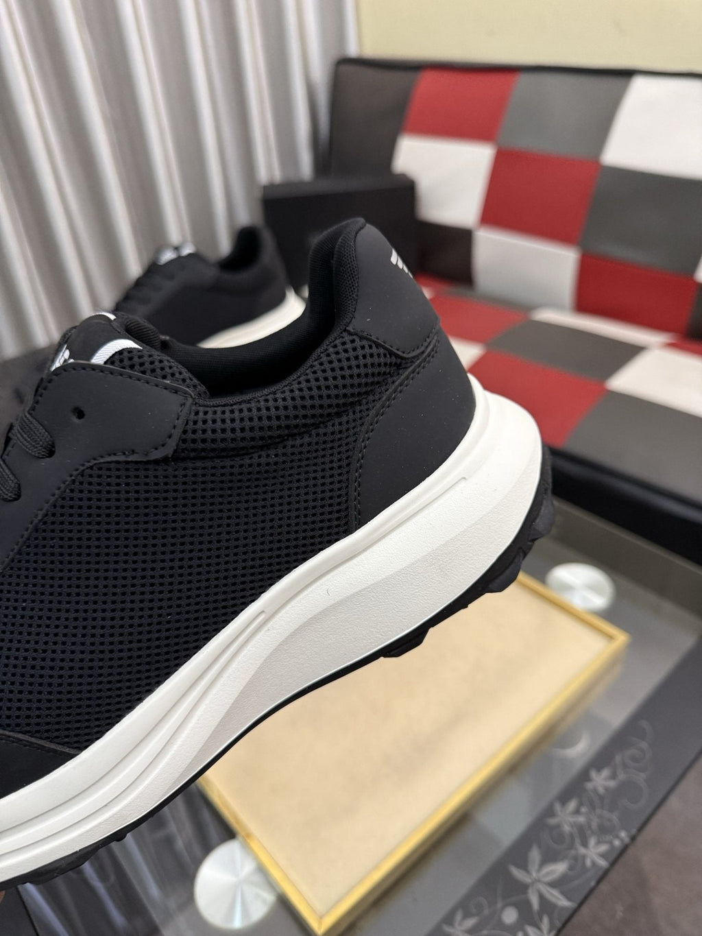 Emporio Armani Black Low-Top Sneakers — detail
