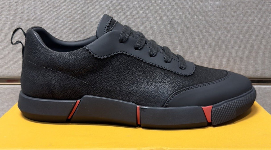 Louis Vuitton Black Low-Top Sneakers with Red Accents — hero