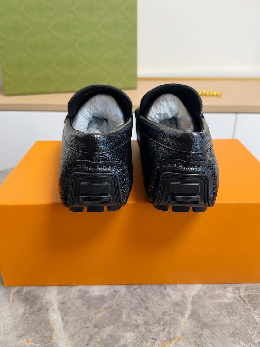 Fendi Black Metal-Hardware Loafers — back
