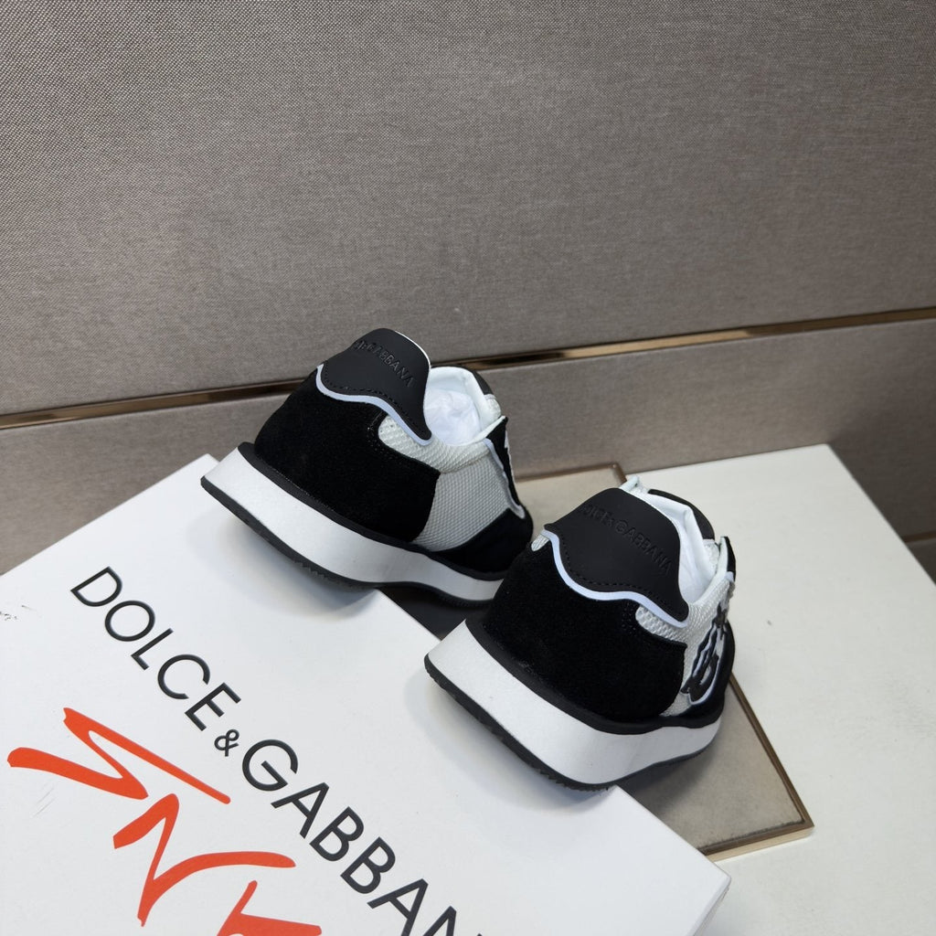Dolce & Gabbana Black and White Panel Sneakers — back