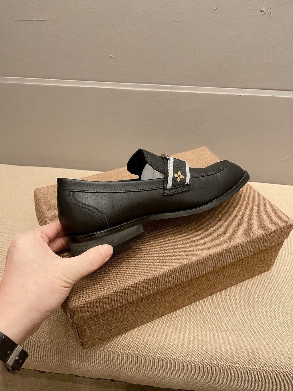 Louis Vuitton Black Buckle Loafers — side