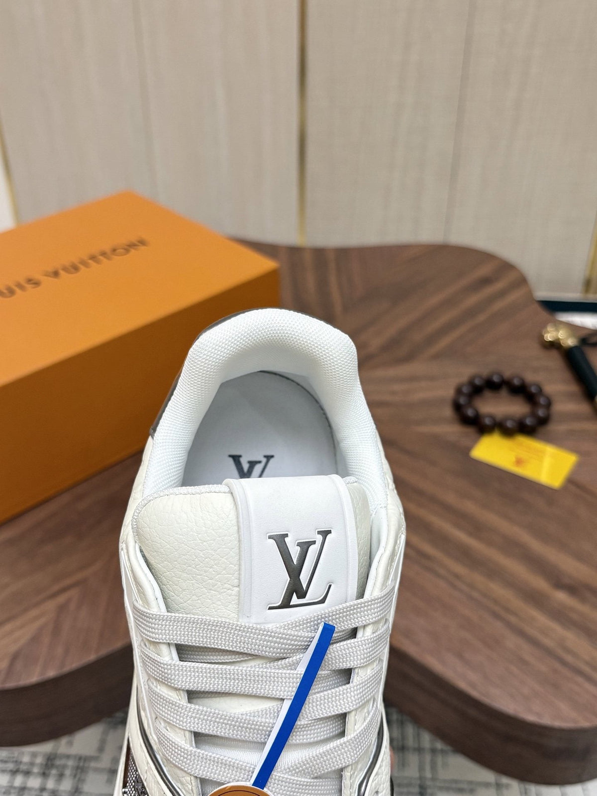 Louis Vuitton White, Gray & Blue Sneakers — hero