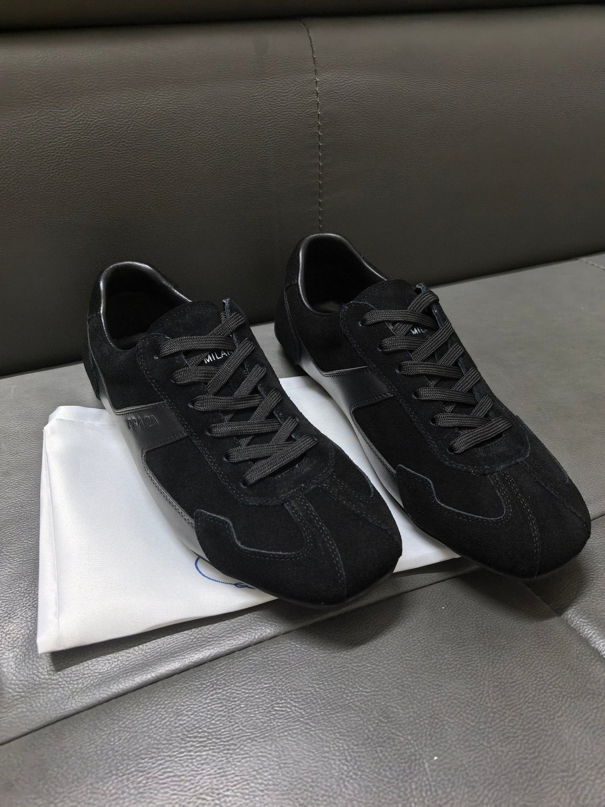Prada Black Low-Top Sneakers — front