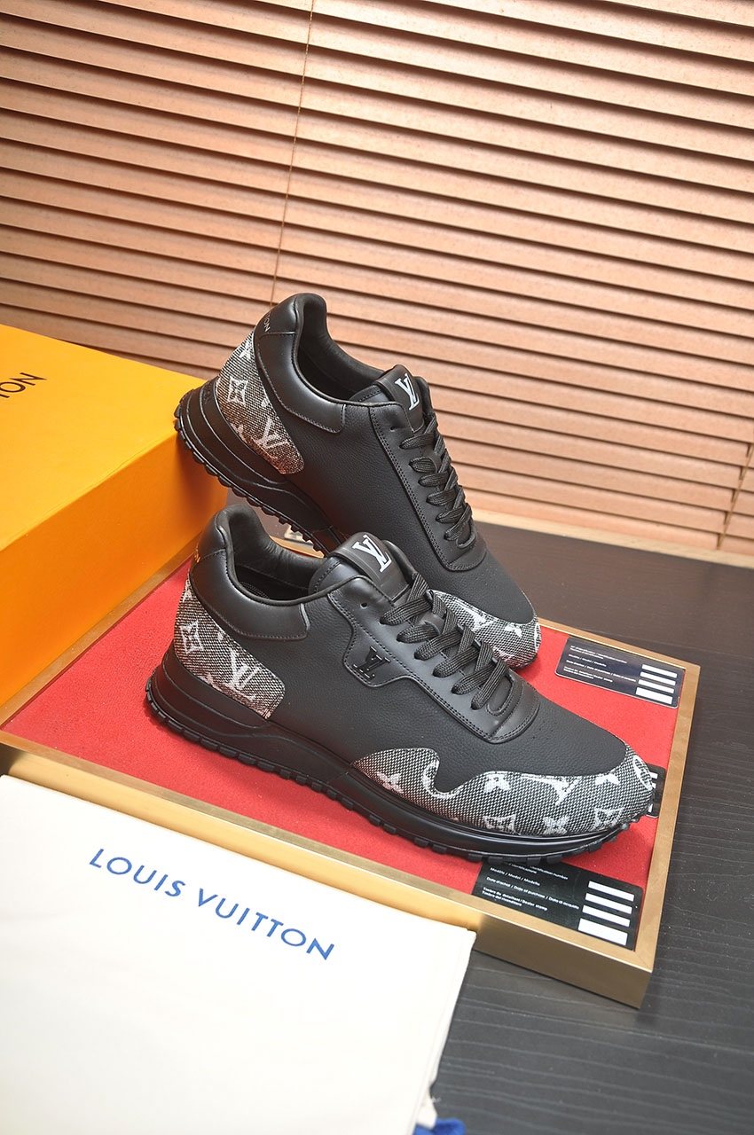 Louis Vuitton Black and Gray Low-Top Sneakers — front
