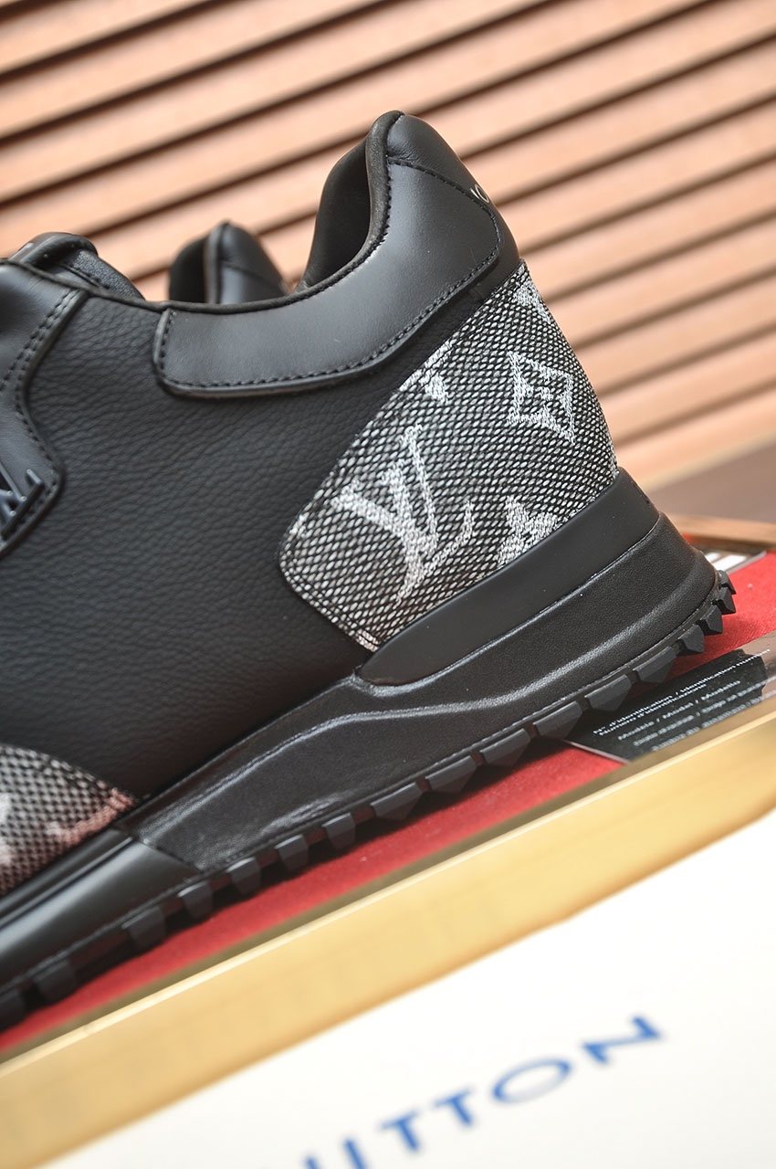 Louis Vuitton Black and Gray Low-Top Sneakers — side