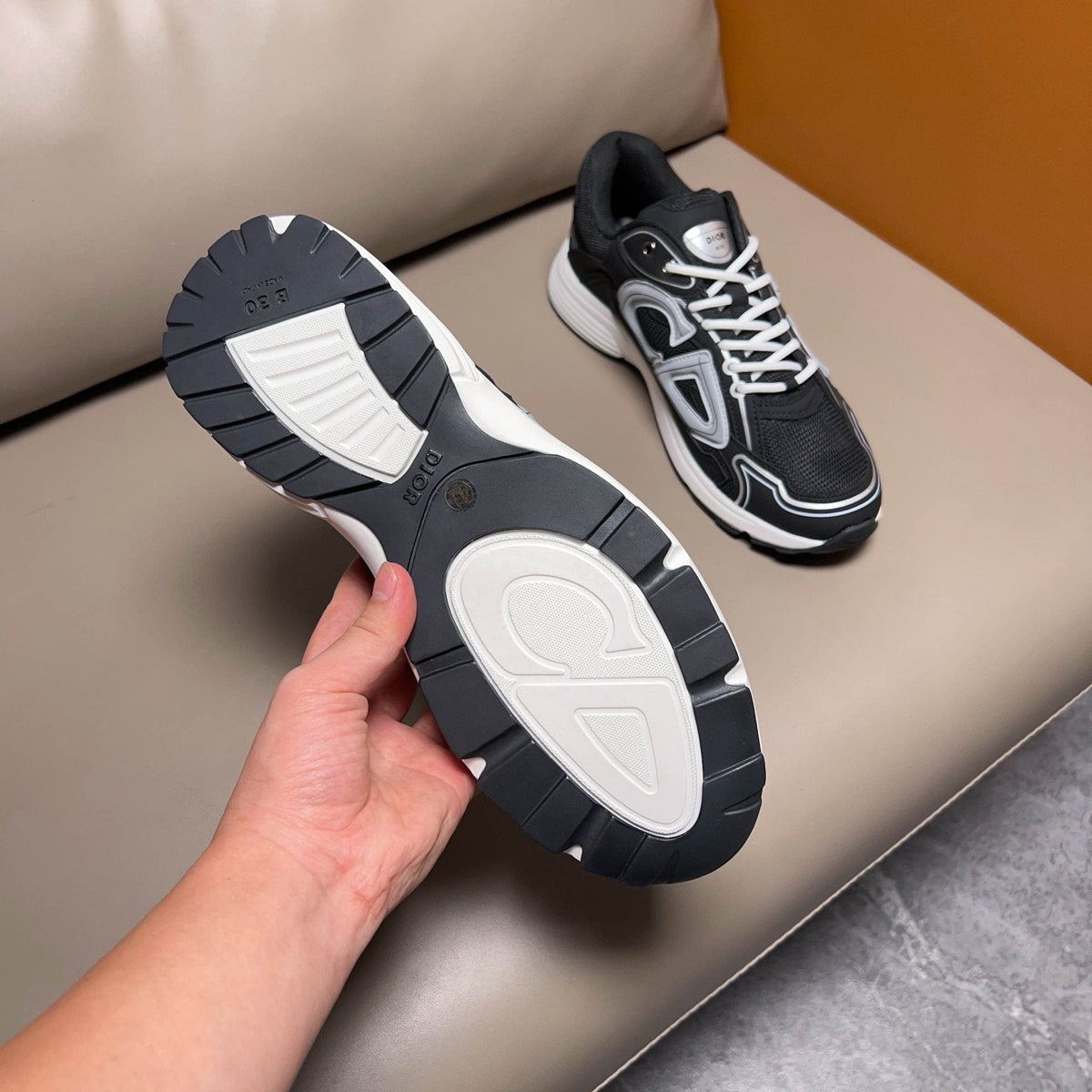 Dior B30 Black and Gray Sneakers — detail