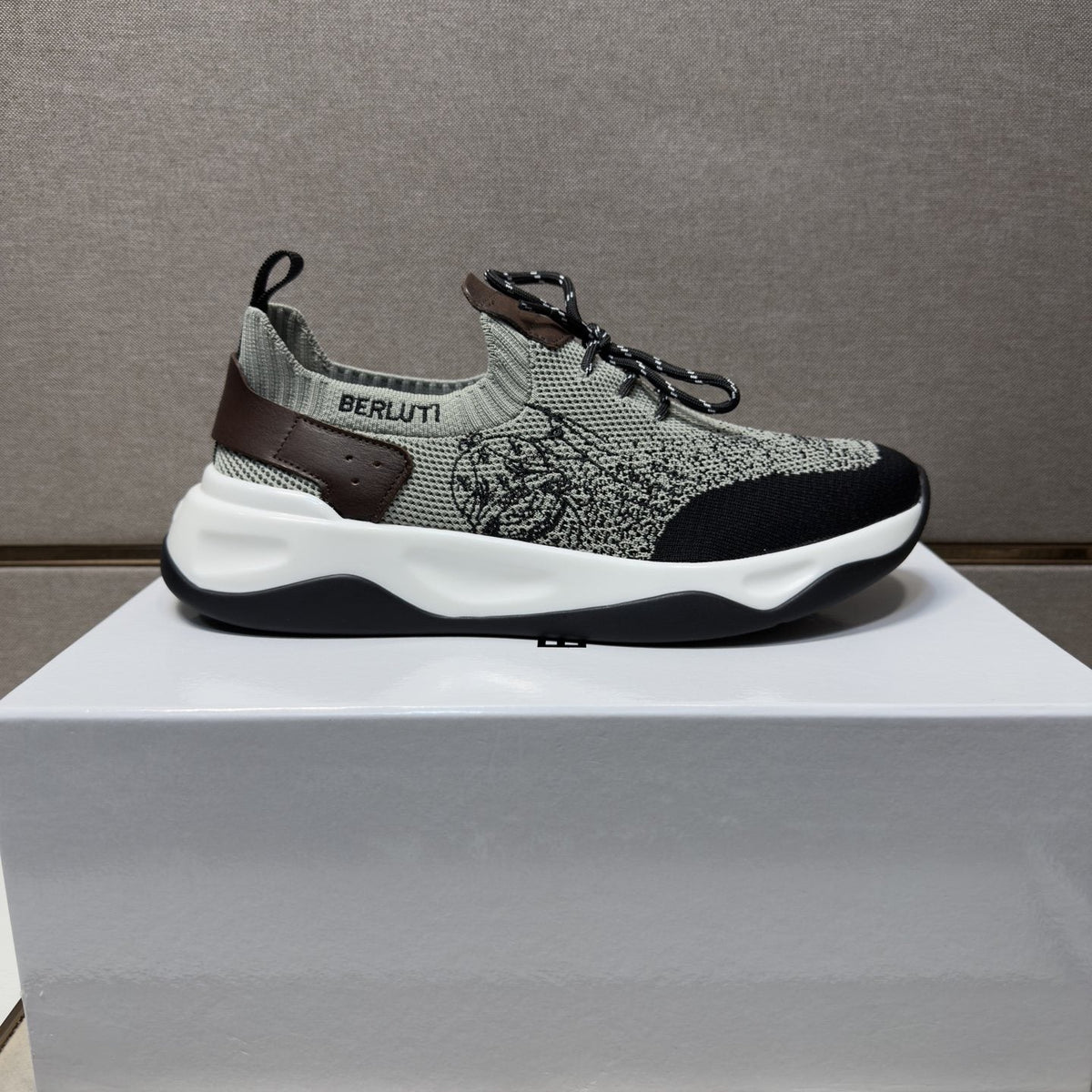 Berluti Gray and Black Lace-Up Sneakers — hero