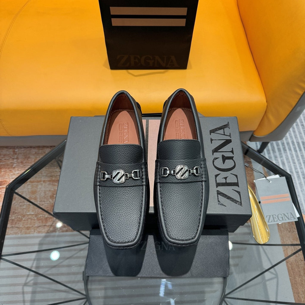 Zegna Men's Black Bit Driving Loafers — front