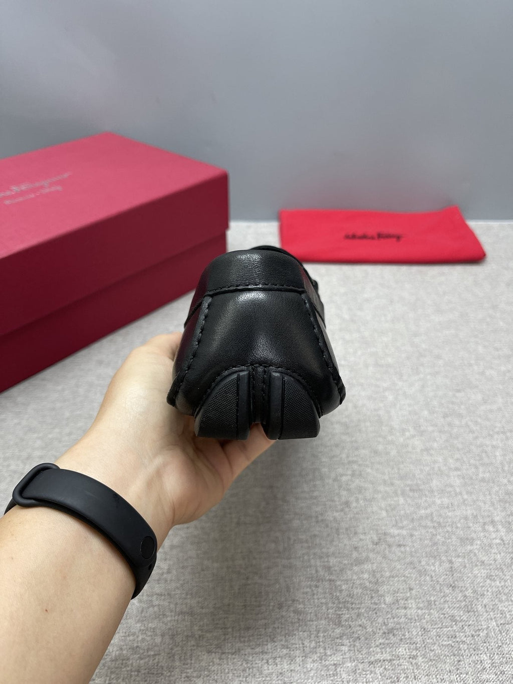 Ferragamo Black Bit Driving Loafers — detail