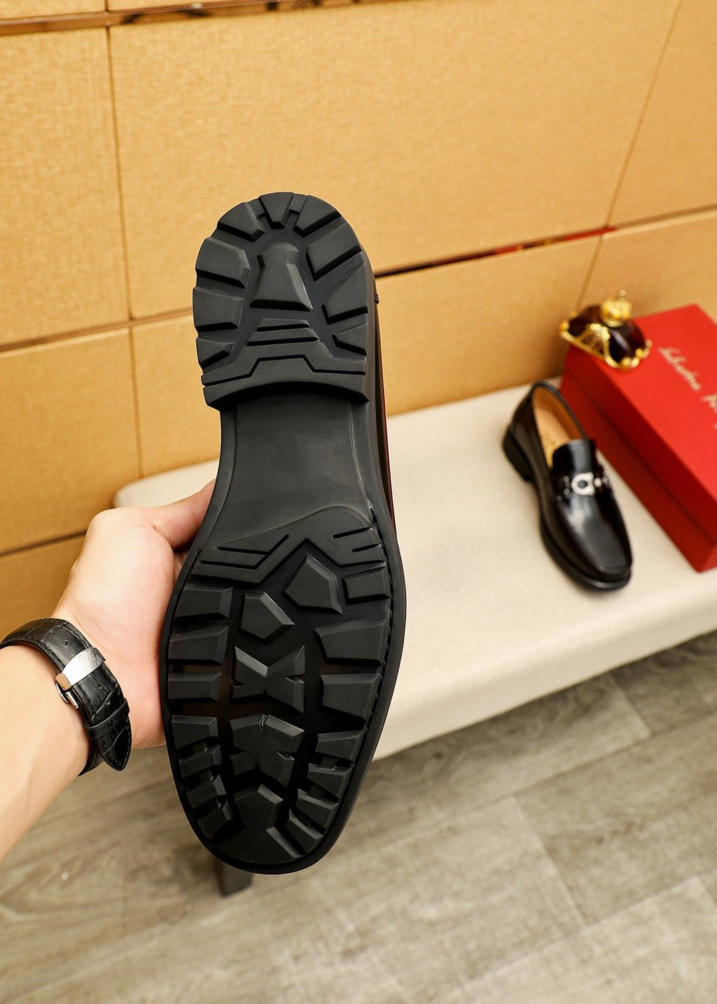 Ferragamo Black Bit Loafers — detail