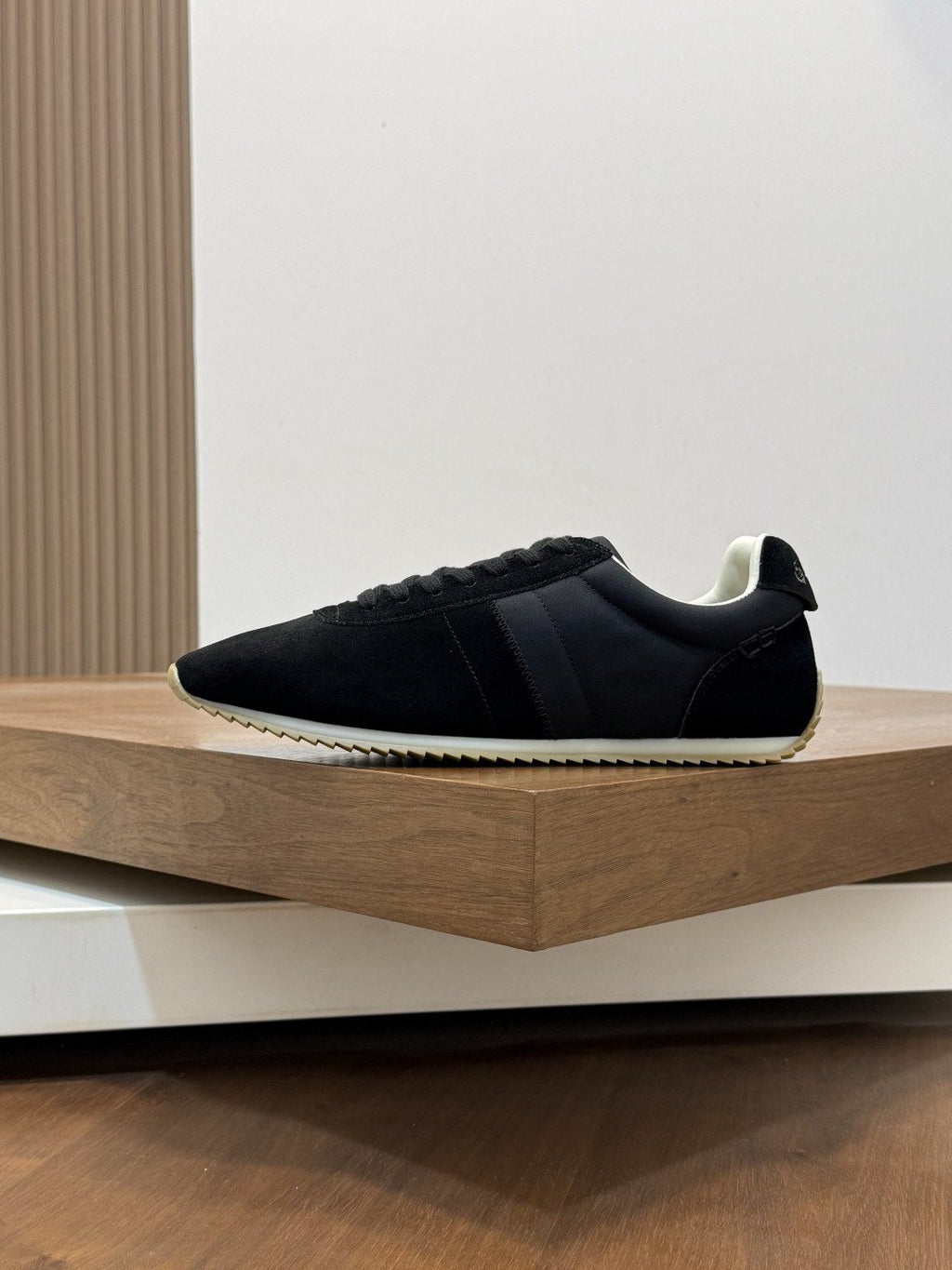 Loro Piana Black Suede Low-Top Sneakers — side