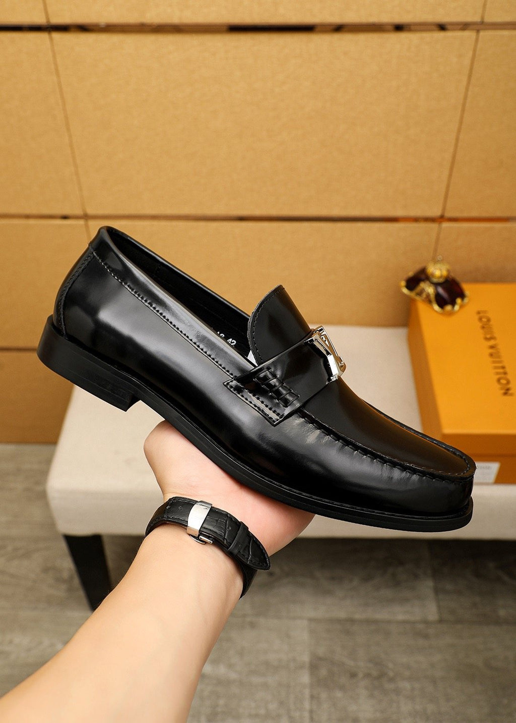 Louis Vuitton Black Hardware Loafers — model
