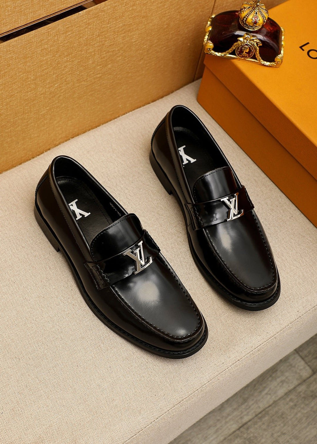 Louis Vuitton Black Hardware Loafers — front