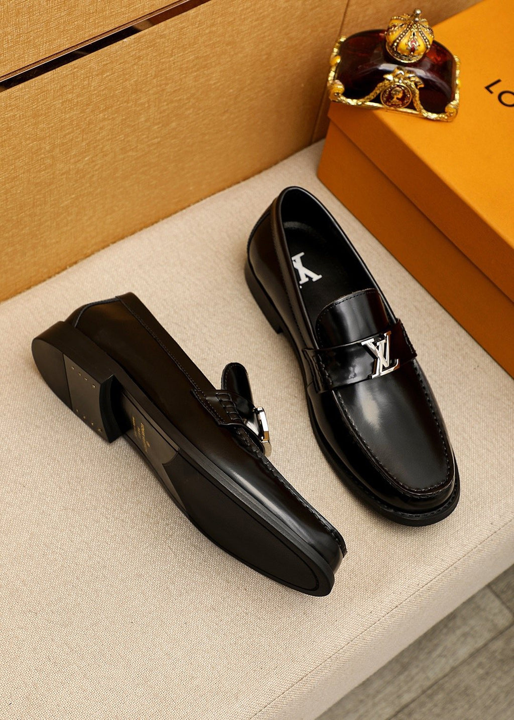 Louis Vuitton Black Hardware Loafers — back
