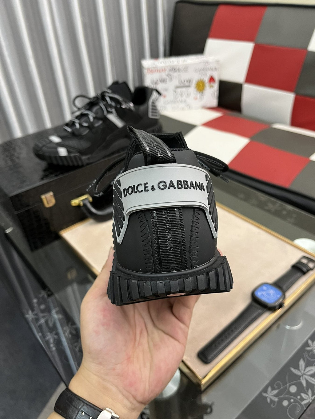 Dolce & Gabbana Black Chunky Sneakers — back