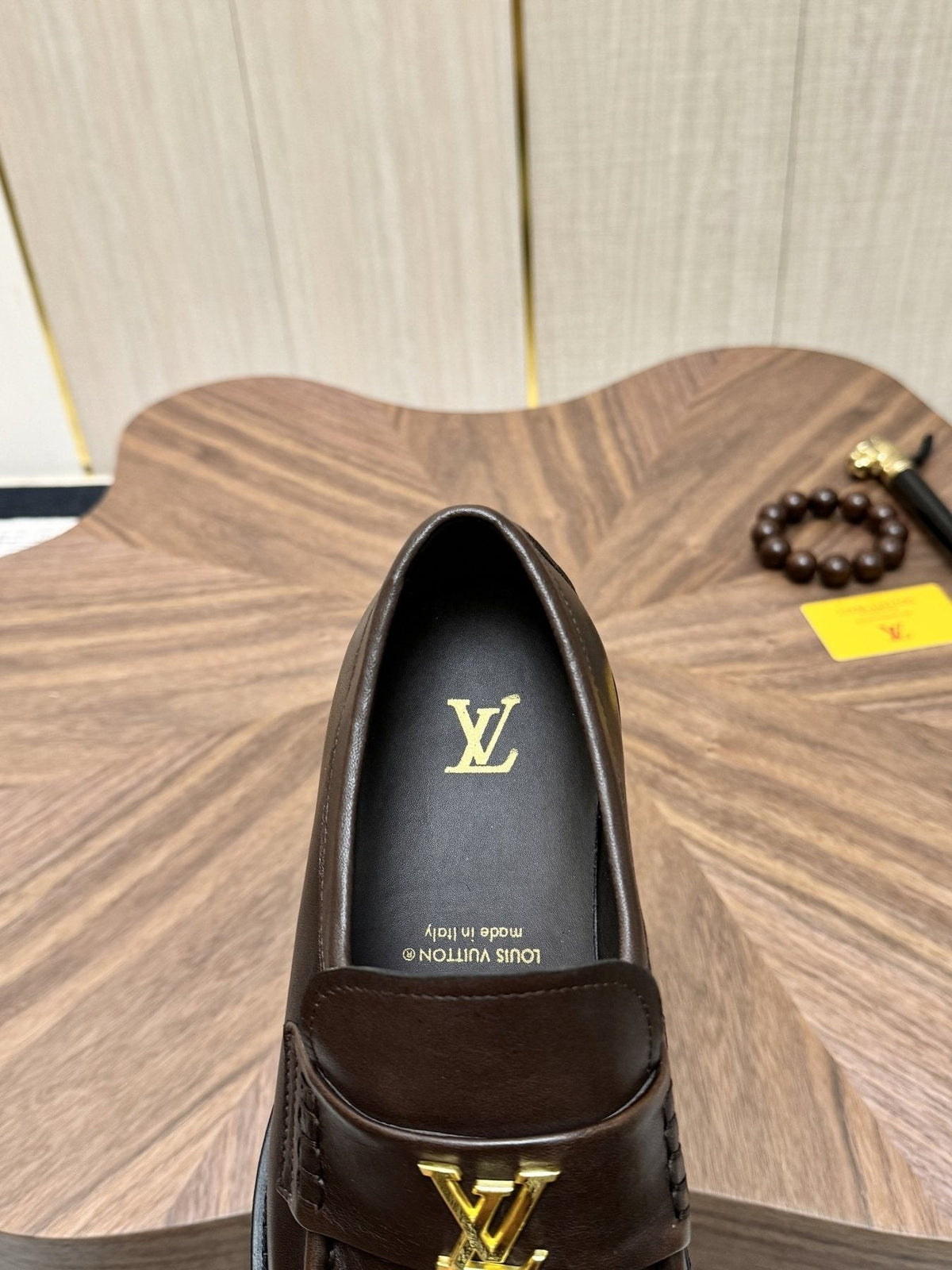 Louis Vuitton Dark Brown Lug Sole Loafers — detail