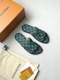 Louis Vuitton Dark Teal Monogram Slide Sandals — hero