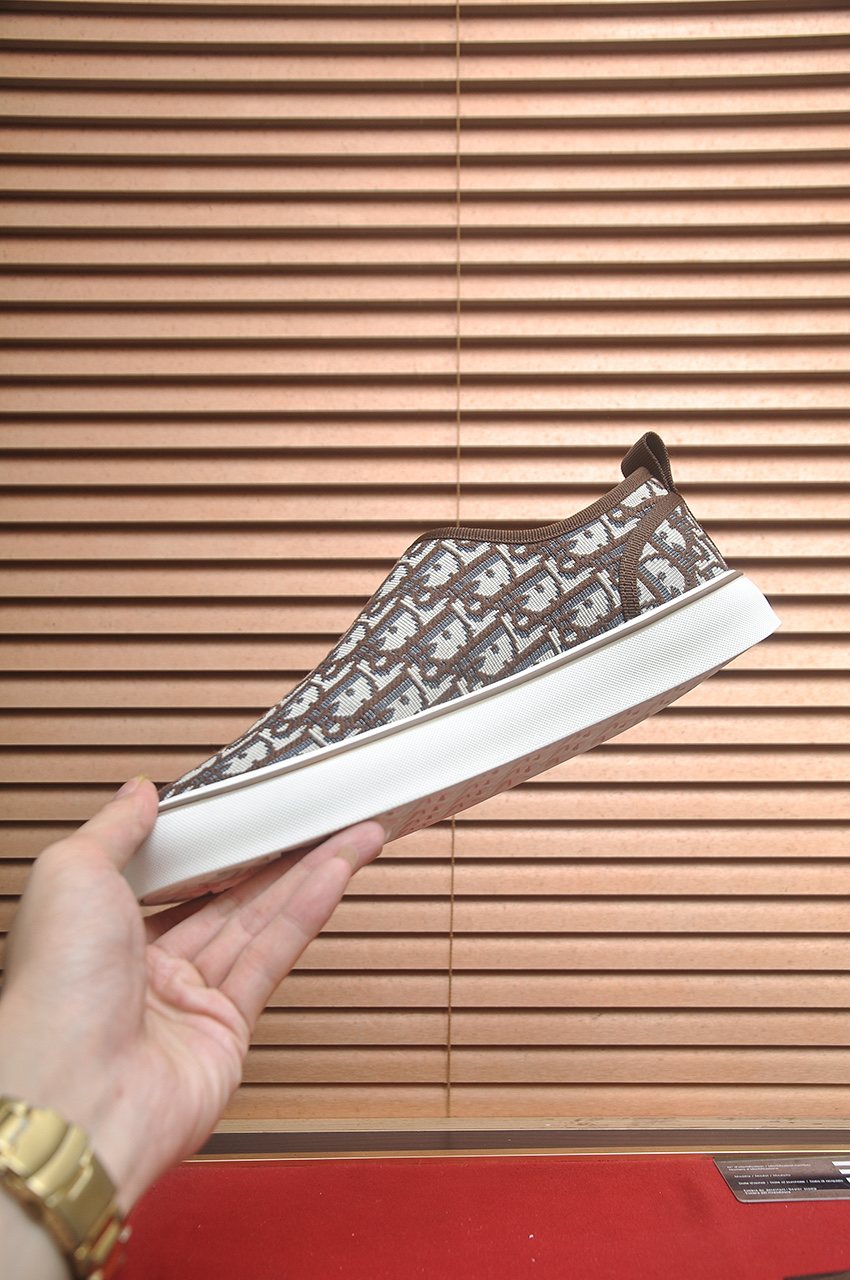 Dior Patterned Slip-On Shoes — model