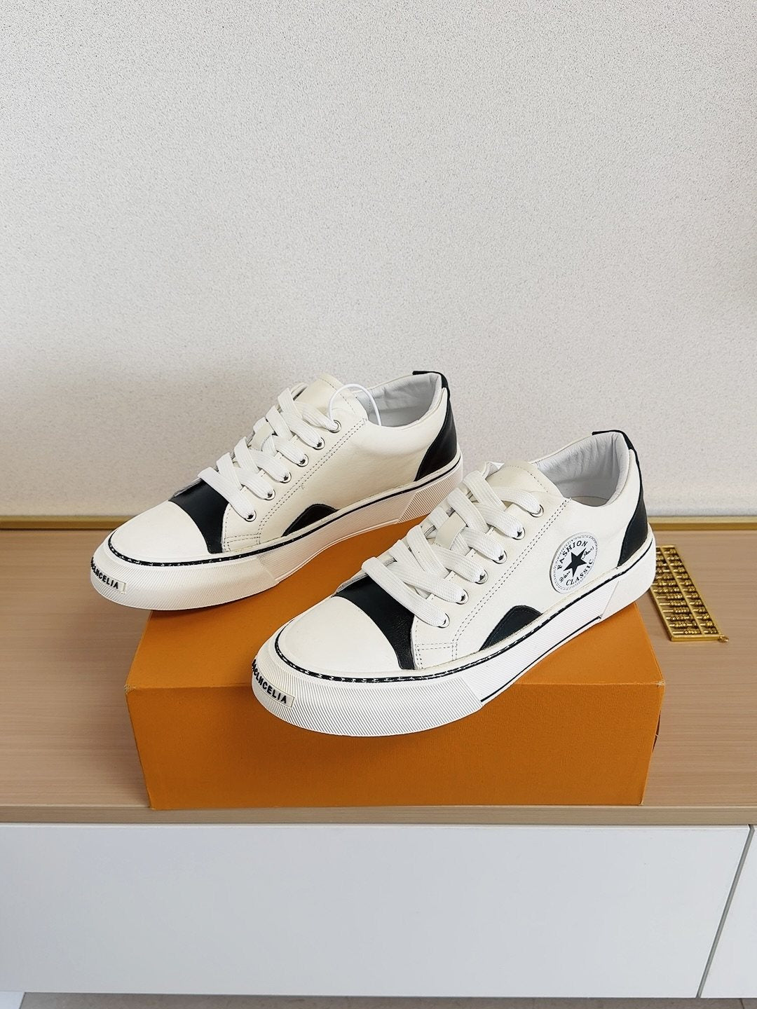 Converse White and Black Low-Top Sneakers — front
