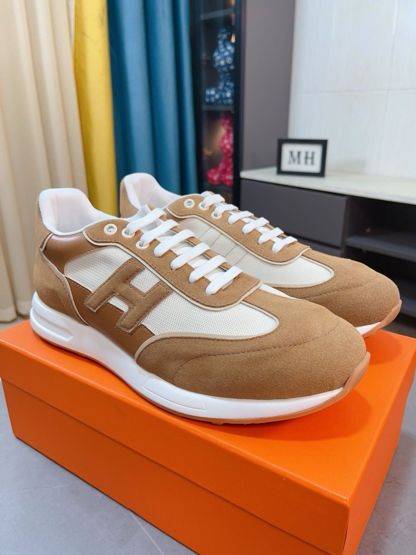 Hermès Tan H-Overlay Sneakers — hero