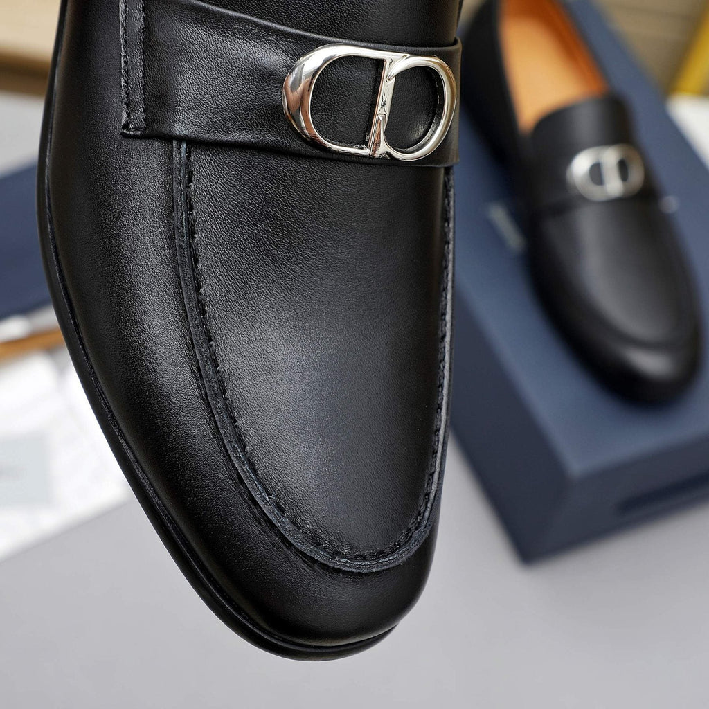 Dior Black Buckle Loafers — detail