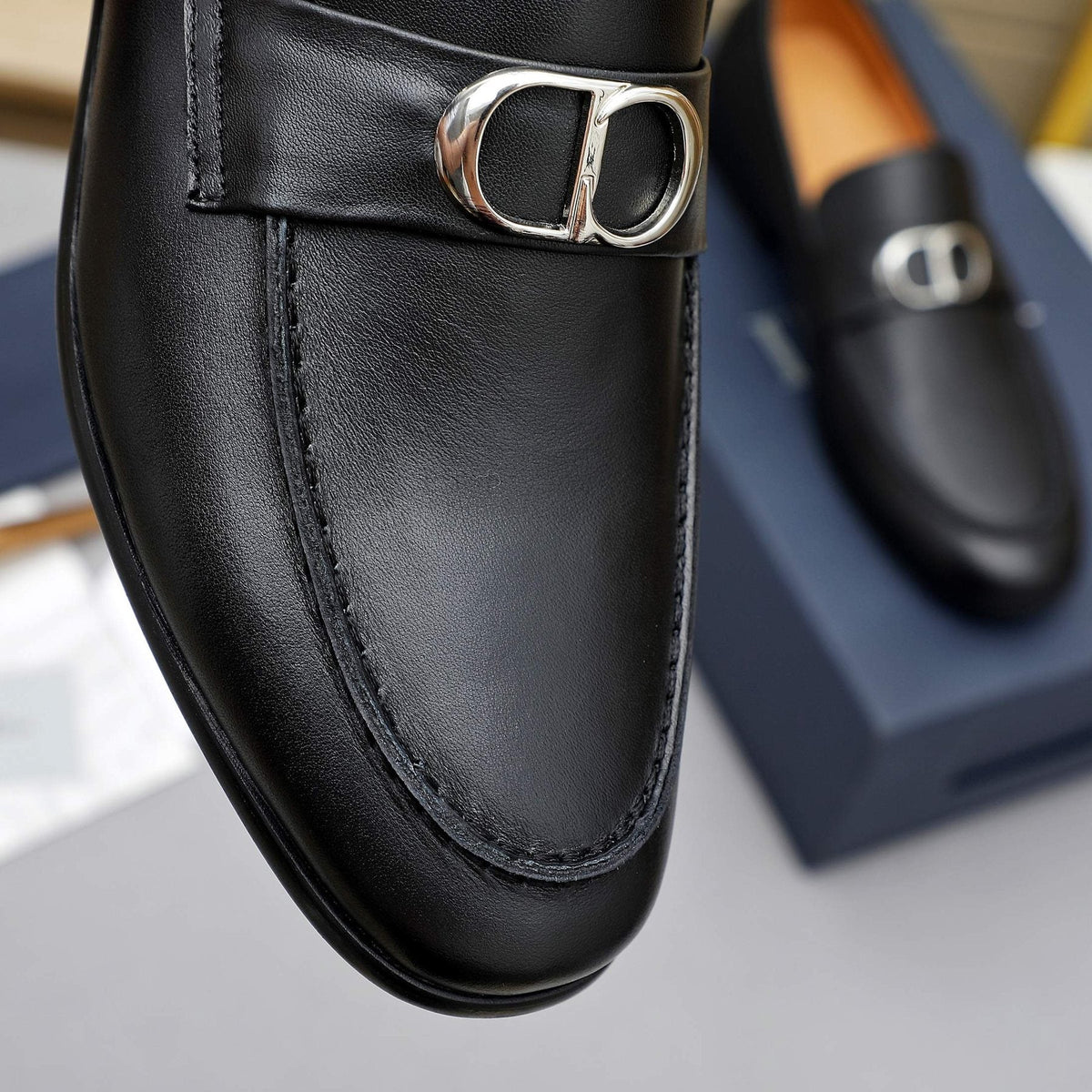 Dior Black Buckle Loafers — detail