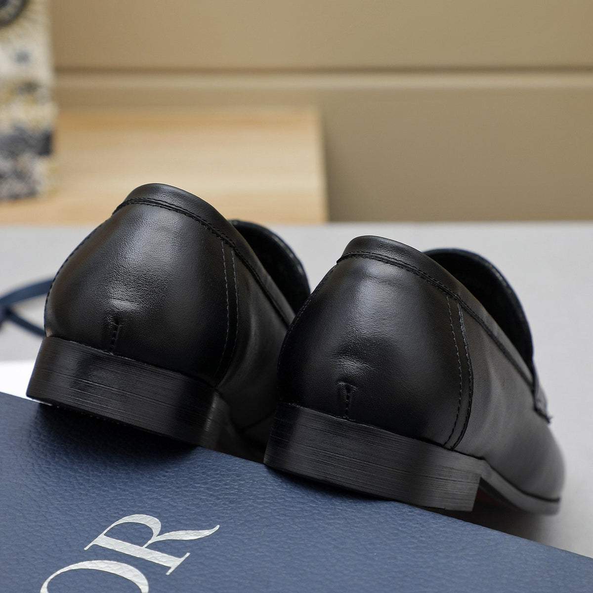 Dior Black Buckle Loafers — back