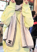Chanel Cream Trim Knitted Scarf — hero