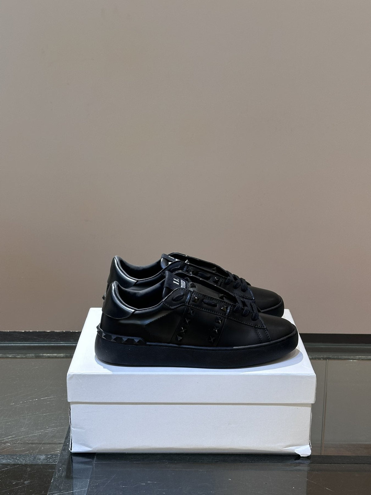 Black Studded Low-Top Sneakers — side
