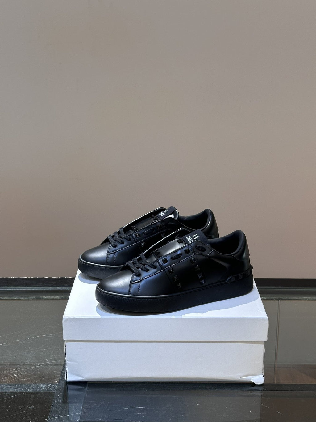 Black Studded Low-Top Sneakers — side