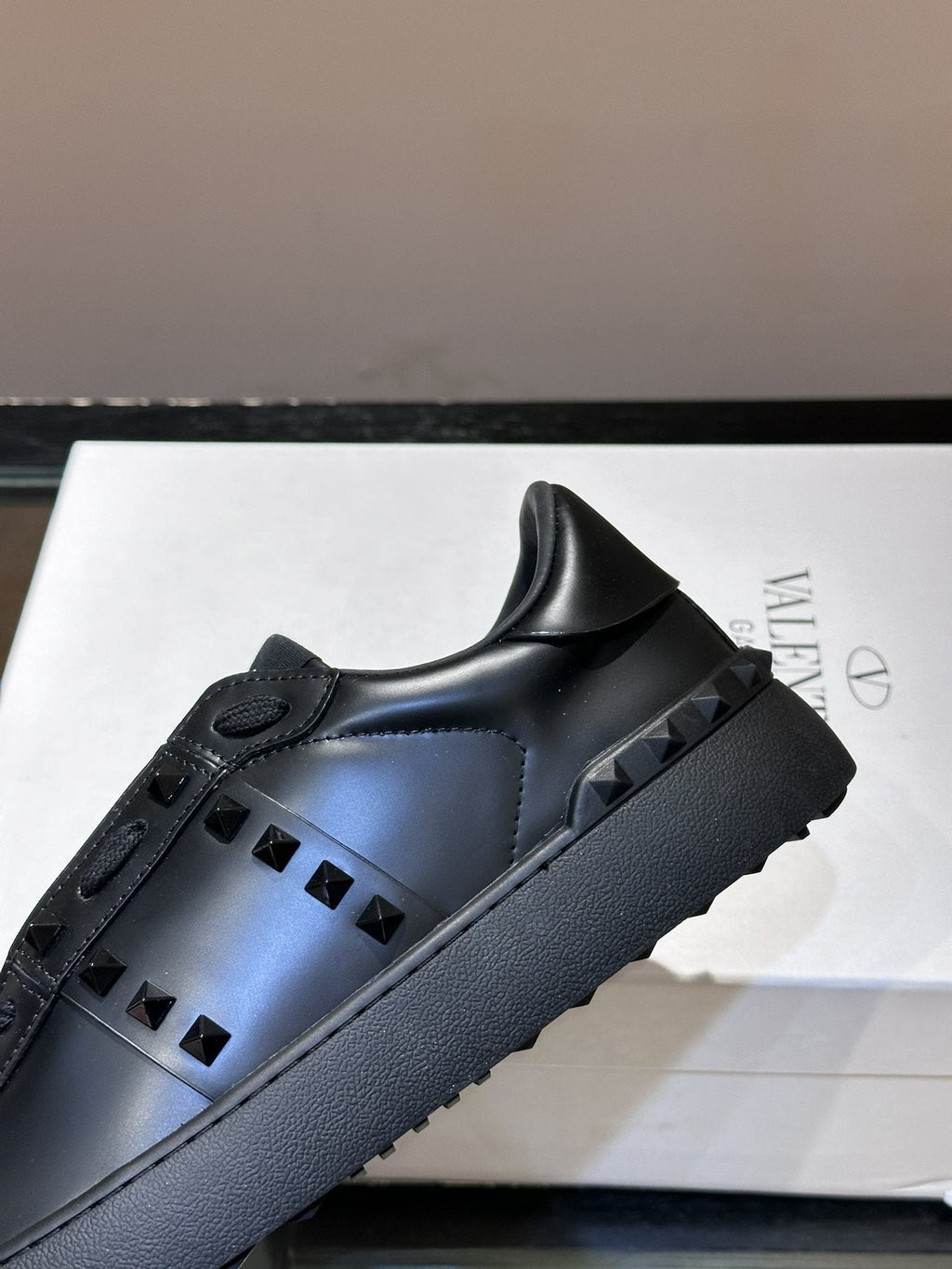 Black Studded Low-Top Sneakers — detail
