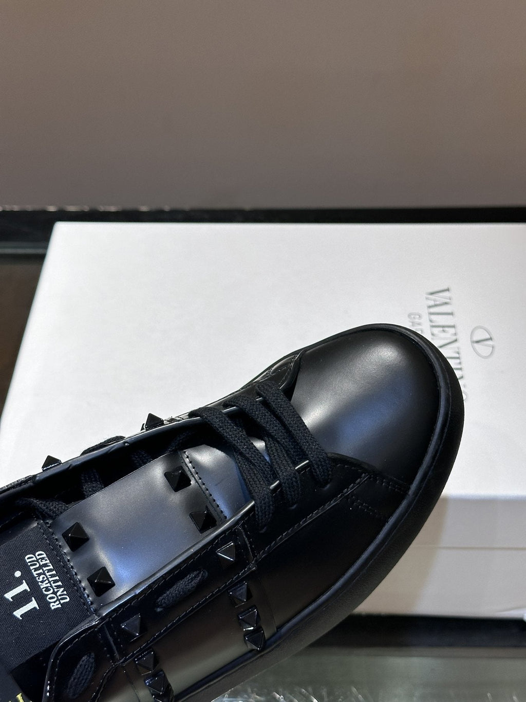Black Studded Low-Top Sneakers — detail