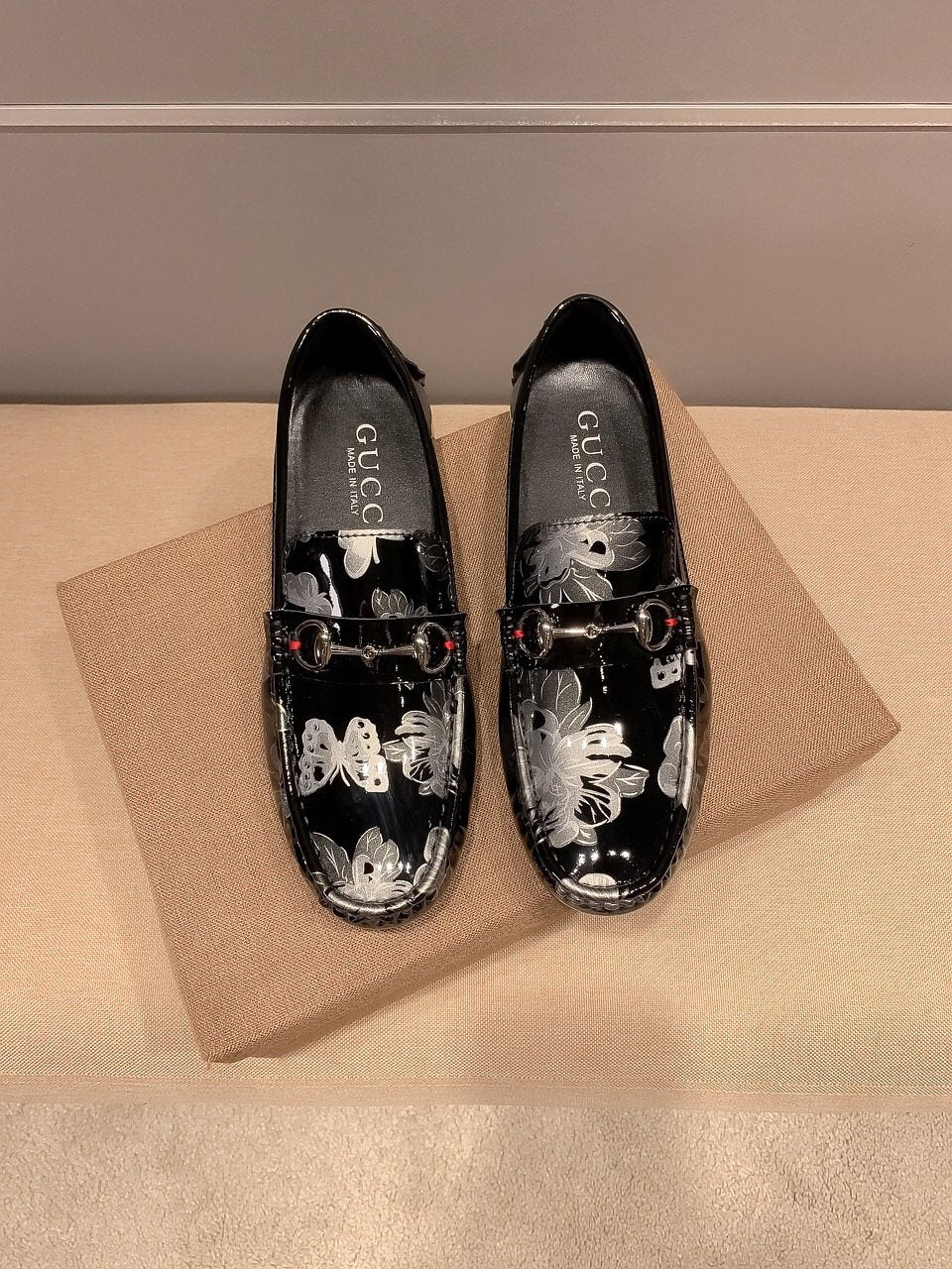 Gucci Butterfly Print Loafers — hero