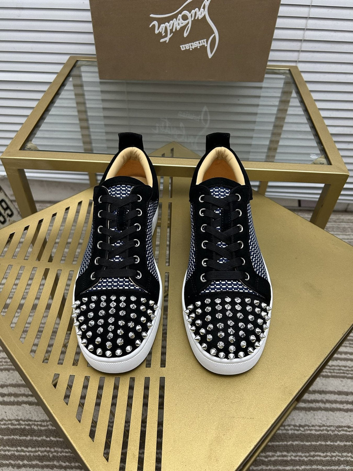 Christian Louboutin Studded Toe Low-Top Sneakers — front