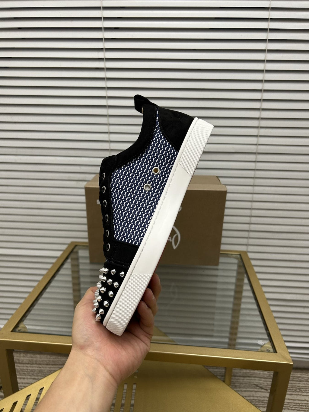 Christian Louboutin Studded Toe Low-Top Sneakers — side