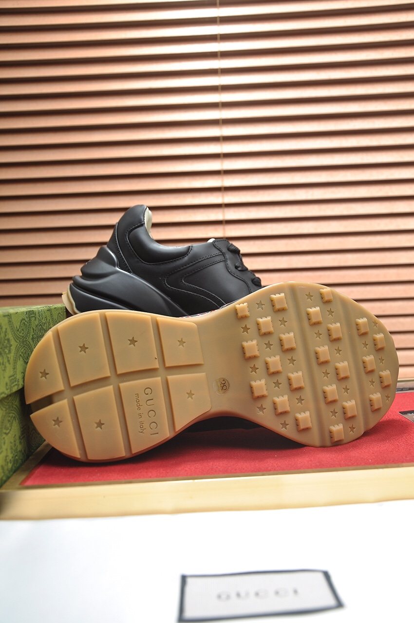 Gucci Black Multicolor Low-Top Sneakers — back