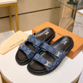 Louis Vuitton Blue Monogram Slide Sandals — hero